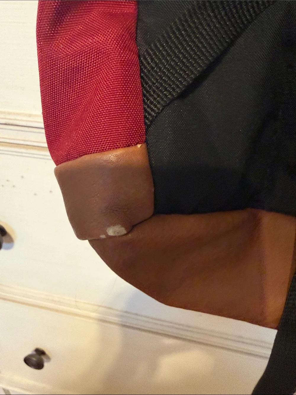 Jansport Red/Maroon Canvas Backpack with Brown Base